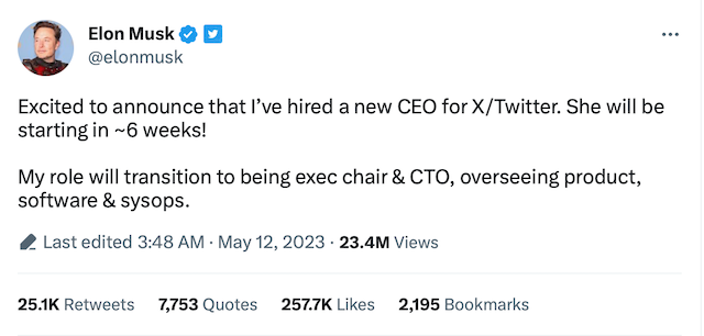 马斯克宣布卸任推特CEO，新任女掌门人是什么来头？